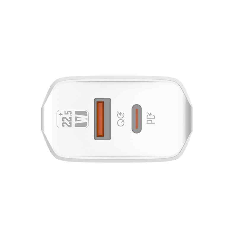 Kucni punjac LDNIO A2421C 22.5W PD + Fast Charger sa Type C na iPhone lightning kablom beli