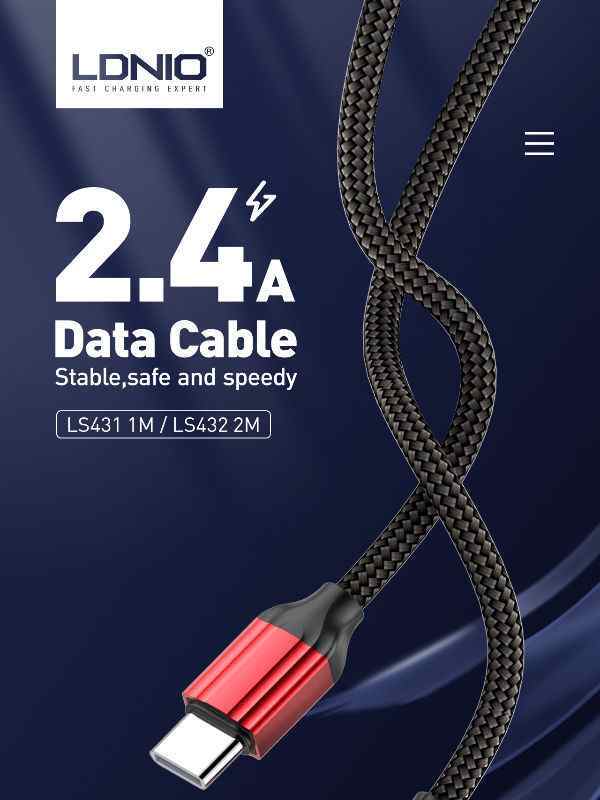 Data kabl LDNIO LS431 micro USB sivi 1m